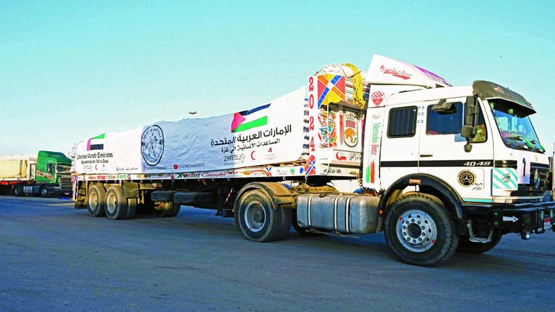 الامارات | 3 قوافل مساعدات إماراتية تصل إلى قطاع غزة الأسبوع الجاري