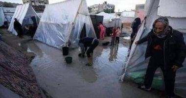 الأمم المتحدة: الأمطار تغرق خيام النازحين فى غزة