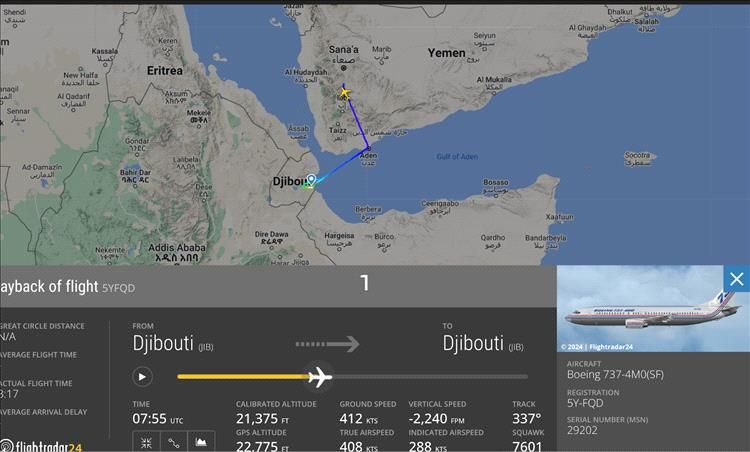 بالمعلومات والصور.. هبوط طائرات مجهولة في مطار صنعاء قادمتين من دولة أفريقية