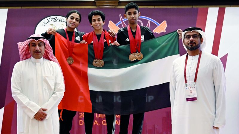 الامارات | منتخب رفع الأثقال يحصد 19 ميدالية  في البطولة العربية وكأس قطر