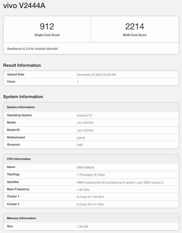 تكنولوجيا: ظهور العلامة الفرعية “Jovi” من Vivo وهاتفها الذكي 5G الميسور السعر على Geekbench