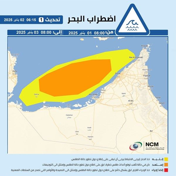 حالة الطقس المتوقعة في الدولة
