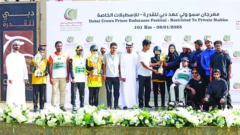 الامارات | ميثاء القبيسي تحلّق بكأس ولي عهد دبي للإسطبلات الخاصة للقدرة