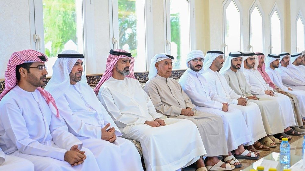 حاكم عجمان وولي عهده يقدمان واجب العزاء في وفاة ناظم سيف المطروشي