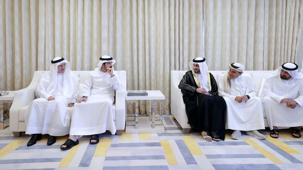 حمدان بن محمد يحضر أفراح القطامي والسويدي