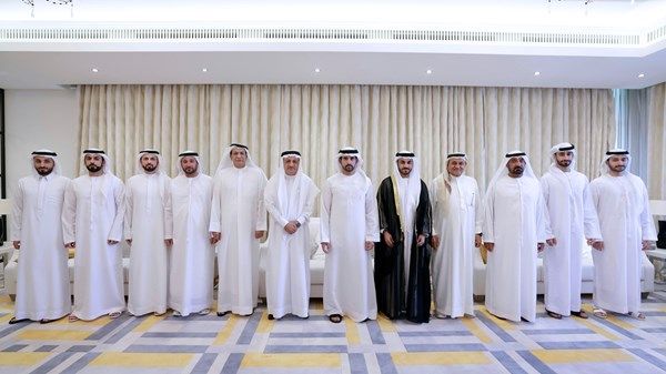 حمدان بن محمد يحضر أفراح القطامي والسويدي