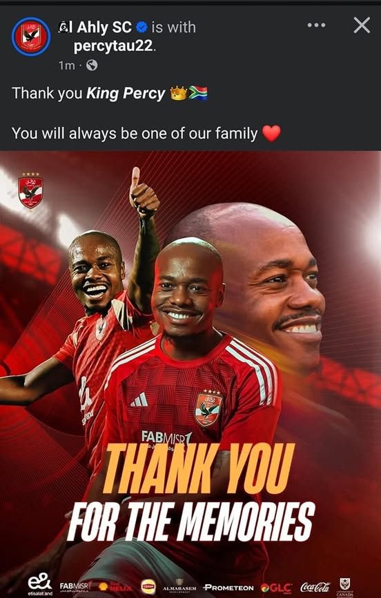 الأهلي يودع بيرسي تاو: "ستظل دائمًا واحدًا من عائلتنا"