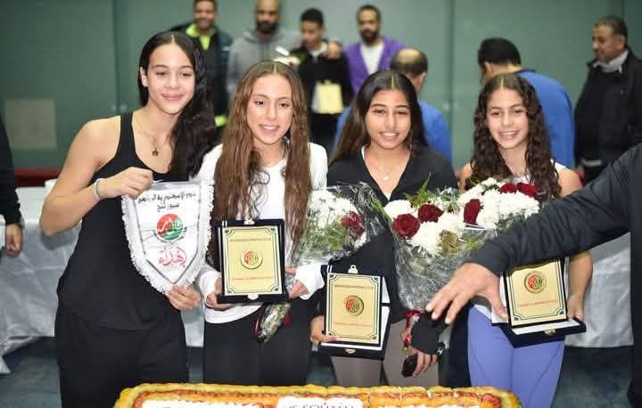 سبورتنج يكرم نور الشربيني بعد تتويجها ببطولة العالم مع منتخب السيدات.. صور