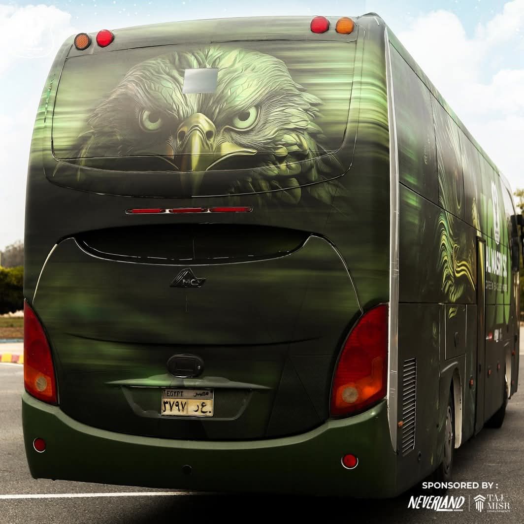 شاهد التصميم الجديد لحافلة المصري قبل لقاء بتروجت بالدوري.. صور