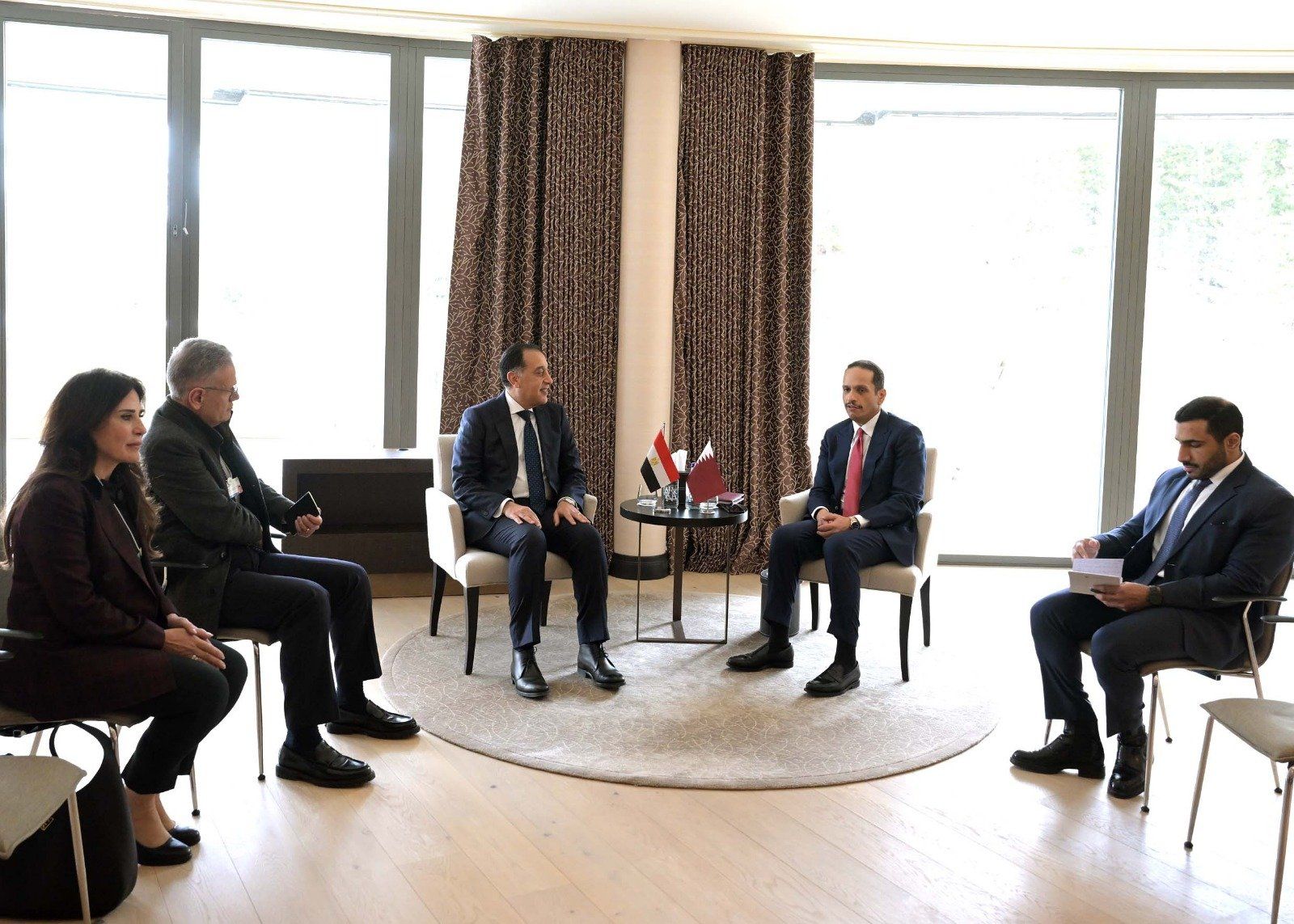 مصطفى مدبولى يستقبل رئيس مجلس الوزراء وزير خارجية دولة قطر