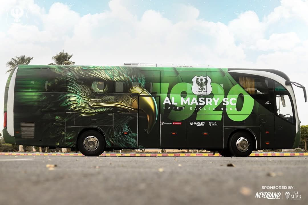 شاهد التصميم الجديد لحافلة المصري قبل لقاء بتروجت بالدوري.. صور