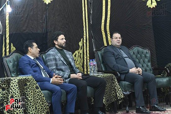 خالد عبد العزيز وعبد المنعم عمارة وياسر ريان وطارق مصطفى فى عزاء ميمي الشربيني