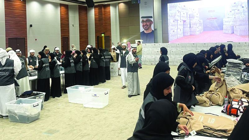 الامارات | 3000 حقيبة شتوية من «زايد الإنسانية» لأهالي غزة