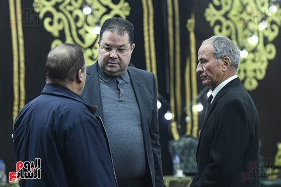 خالد عبد العزيز وعبد المنعم عمارة وياسر ريان وطارق مصطفى فى عزاء ميمي الشربيني