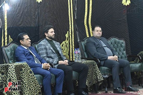 خالد عبد العزيز وعبد المنعم عمارة وياسر ريان وطارق مصطفى فى عزاء ميمي الشربيني