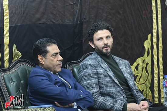 خالد عبد العزيز وعبد المنعم عمارة وياسر ريان وطارق مصطفى فى عزاء ميمي الشربيني