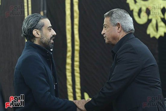 خالد عبد العزيز وعبد المنعم عمارة وياسر ريان وطارق مصطفى فى عزاء ميمي الشربيني