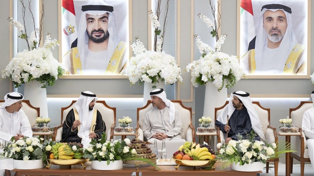 هزاع بن زايد يحضر حفل استقبال بمناسبة زفاف خليفة هادف جوعان الظاهري