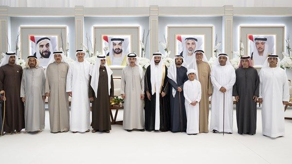 هزاع بن زايد يحضر حفل استقبال بمناسبة زفاف خليفة هادف جوعان الظاهري