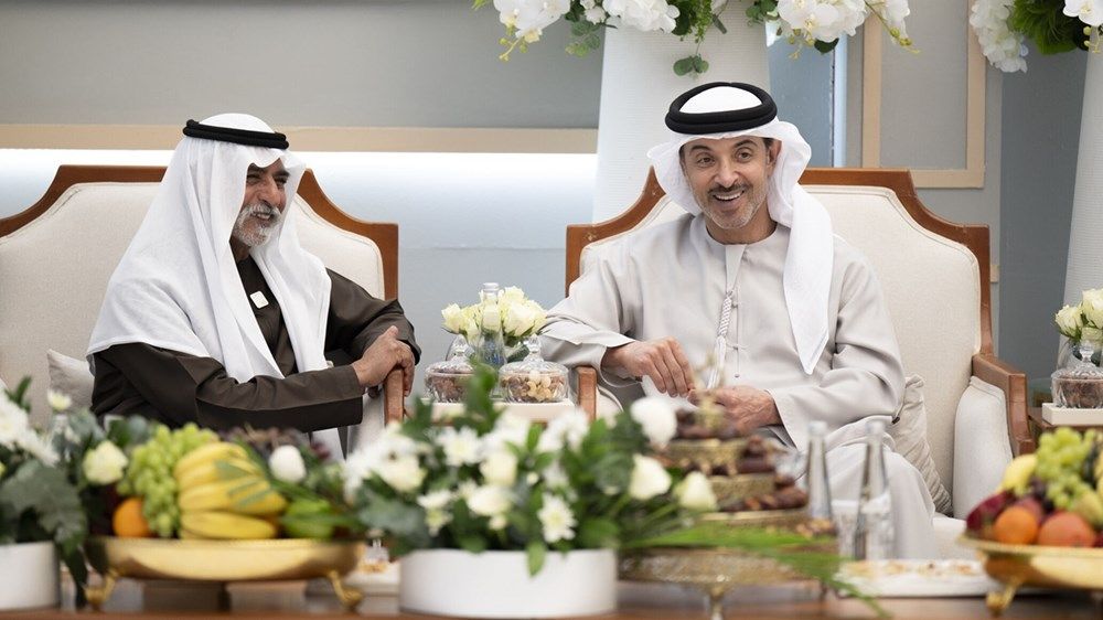 هزاع بن زايد يحضر حفل استقبال بمناسبة زفاف خليفة هادف جوعان الظاهري