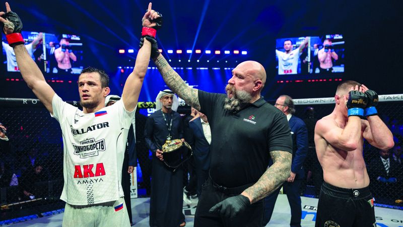 الامارات | نورمحمدوف يكسب النزال الرئيس في «طريق الأبطال إلى دبي»