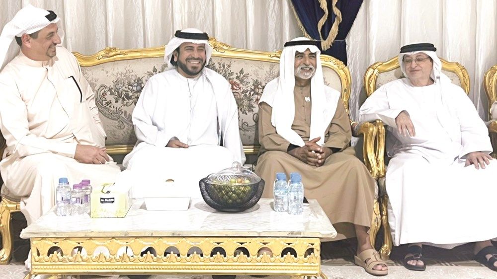 سعود بن صقر ونهيان بن مبارك يعزيان في وفاة محمد الشامسي