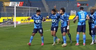 مصطفى فتحى يسجل الهدف الثاني لبيراميدز أمام الزمالك في الدقيقة 65