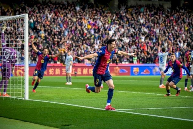 بطولة اسبانيا: ليفاندوفسكي يقود برشلونة الى تقليص الفارق عن ريال مدريد الى 4 نقاط