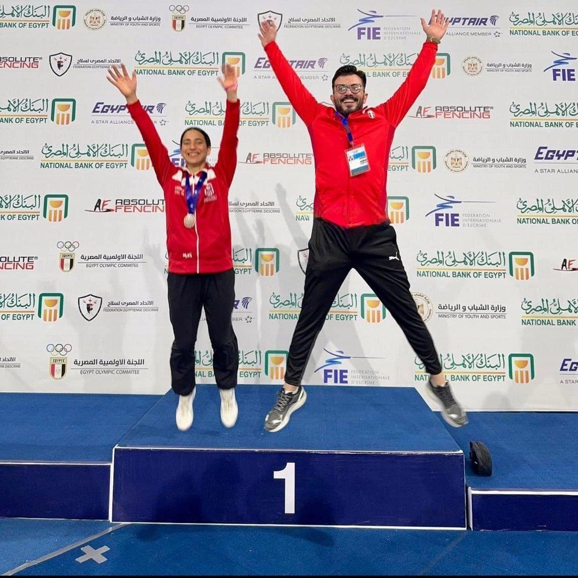 فرح محفوظ لاعبة سيتى كلوب تتوج بالمركز الثالث فى كأس العالم للسلاح