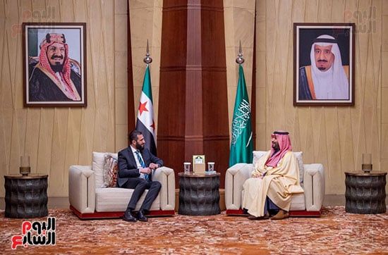 ولى العهد السعودى يستقبل الرئيس السورى.. صور