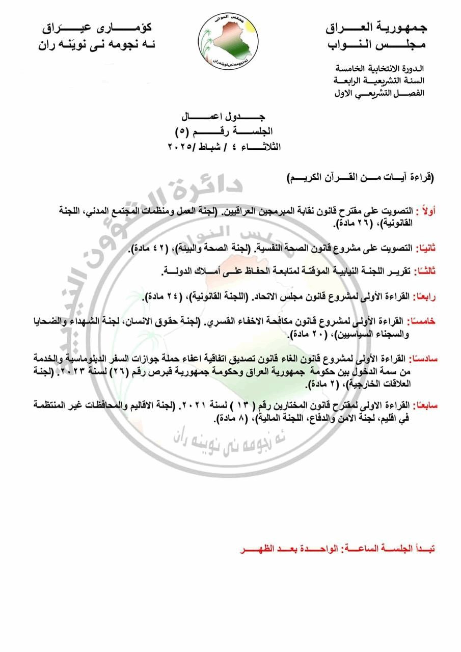 البرلمان يعقد جلسة جديدة اليوم.. ما أهمية القوانين المدرجة على جدول الاعمال؟