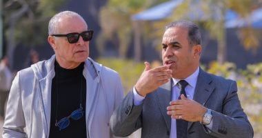 أبو ريدة يصطحب رئيس الاتحاد الليبي في جولة داخل مقر اتحاد الكرة الجديد