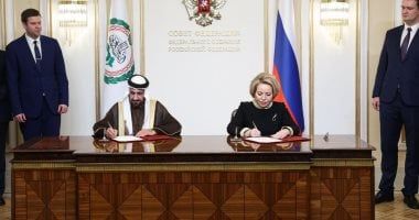 توقيع مذكرة تعاون بين البرلمان العربى والمجلس الفيدرالى الروسى