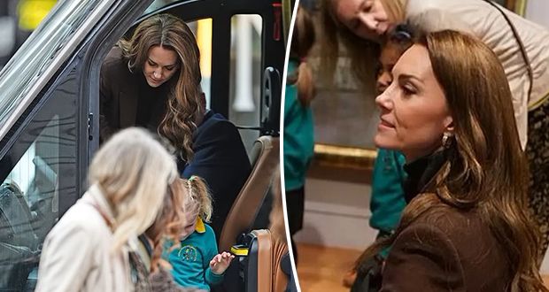 كيت ميدلتون تمسك بيد تلميذة صغيرة.. “لم تكن تعلم أنها أميرة!”