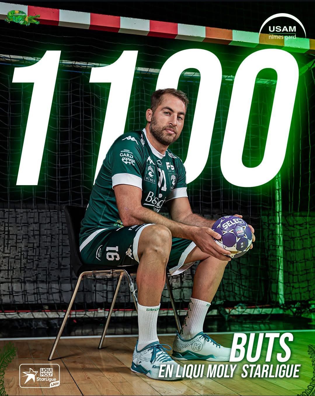 محمد سند نجم كرة اليد يصل للهدف الـ1100 مع نيم الفرنسى