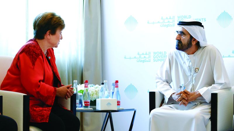 الامارات | محمد بن راشد يبحث مع مديرة صندوق النقد الدولي تعزيز التعاون