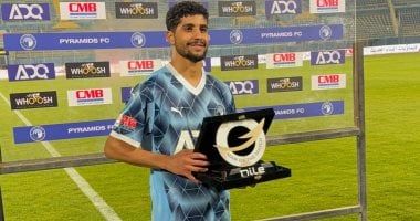 إبراهيم عادل رجل مباراة بيراميدز وحرس الحدود بدورى NILE