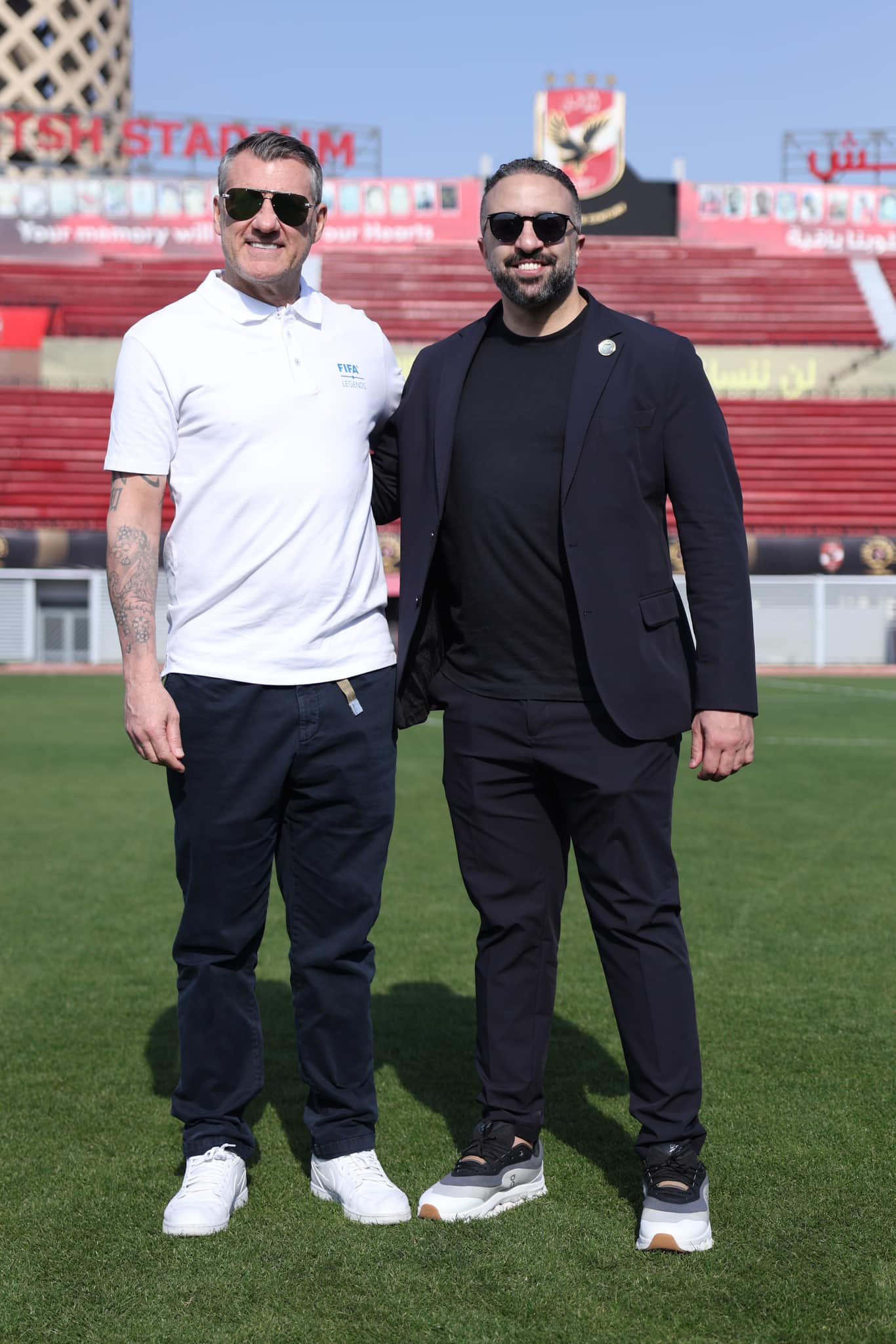 خالد مرتجي يستقبل كريستيان ڤييري نجم منتخب إيطاليا الأسبق في الأهلي.. صور