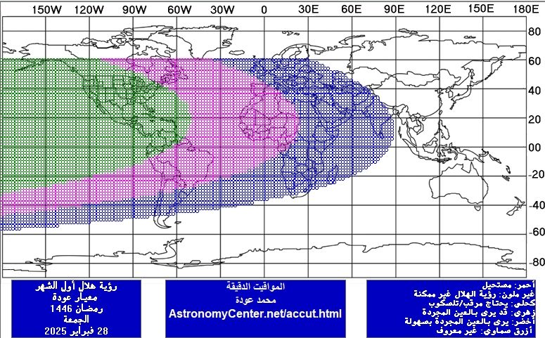 "الفلك الدولي" يحدد غرة شهر رمضان في معظم الدول الإسلامية