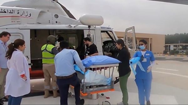 "الداخلية": الإسعاف الجوي ينقذ حياة امرأة تعرضت لحادث سير