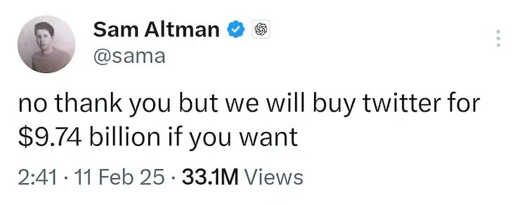 تكنولوجيا: ألتمان VS ماسك: مجلس إدارة Open AI يرفض العرض رسميًا.. ويعلق: "لسنا للبيع"