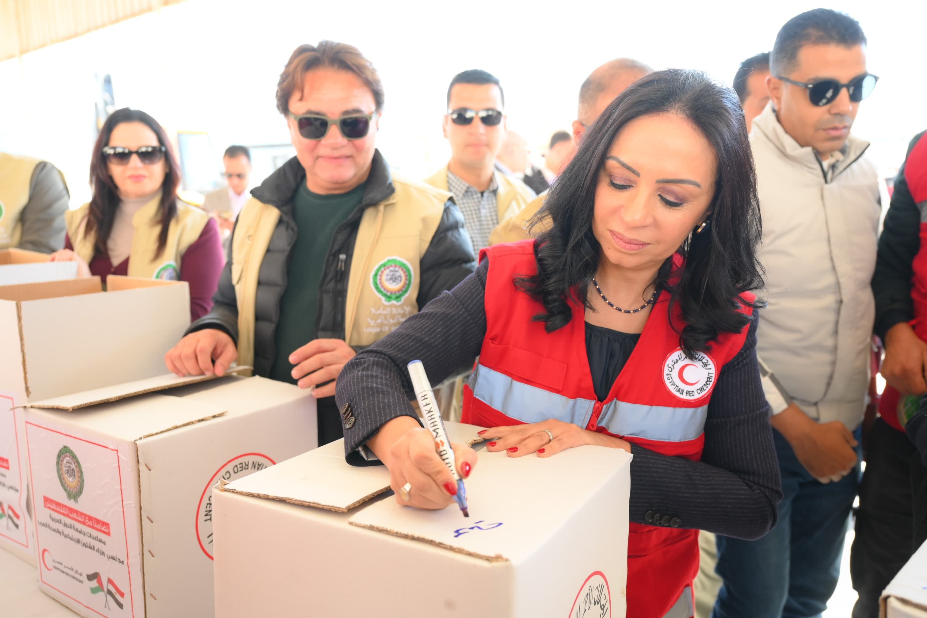 نائب رئيس مجلس الوزراء ووزيرة التضامن يطلقون قافلة مساعدات لدعم غزة