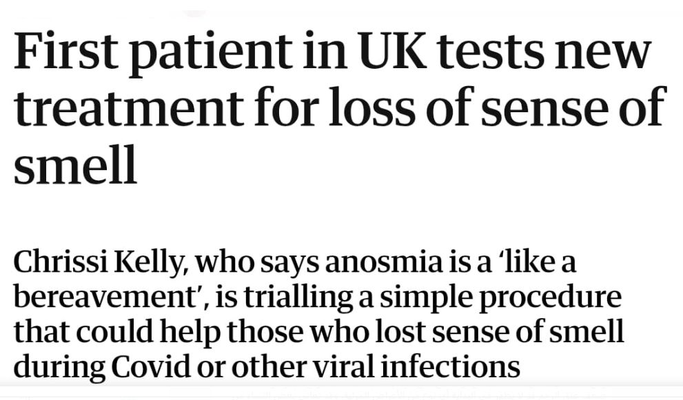 بريطاني يتلقى علاجا جديدا لاستعادة حاسة الشم بعد فقدانها بسبب كورونا