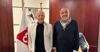 هانى أبو ريدة يزور قنوات أون بحضور يحيى لطفى رئيس مجلس إدارة المتحدة للرياضة