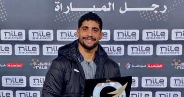 إبراهيم عادل يفوز بجائزة أفضل لاعب فى مباراة بيراميدز ومودرن سبورت