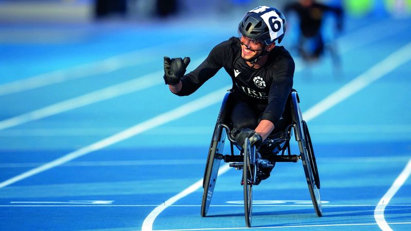 الامارات | محمد يوسف يحصد ذهب الجائزة الكبرى للكراسي المتحركة بعمر 21 ربيعاً