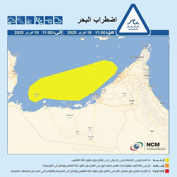 تنبيه من المركز الوطني للأرصاد