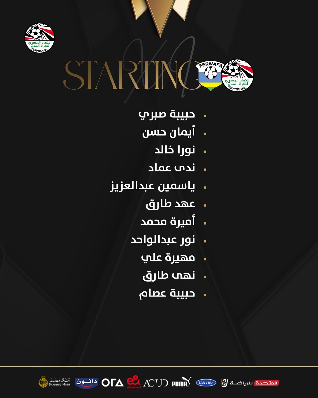 تشكيل منتخب الكرة النسائية أمام رواندا فى ذهاب تصفيات أمم أفريقيا