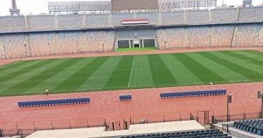 استاد القاهرة جاهز لاستضافة مباراة القمة بين الأهلي والزمالك الليلة.. صور