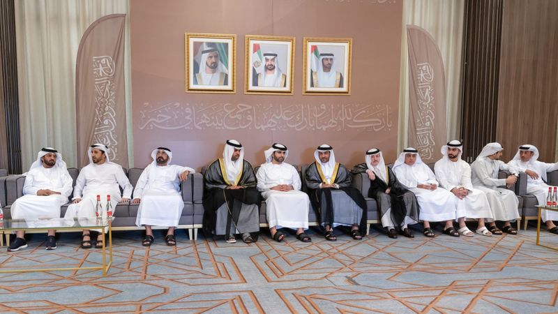 الامارات | منصور بن محمد يحضر أفراح الحثبور والزعابي